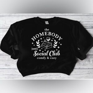Homebody Social Club Crewneck- Black